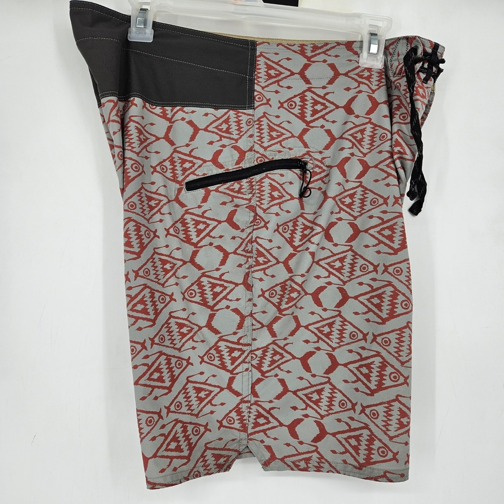 Patagonia Board Shorts Mens Sz 36 Swim Trunks Drawstring Gray Red Summer Beach - Picture 5 of 11